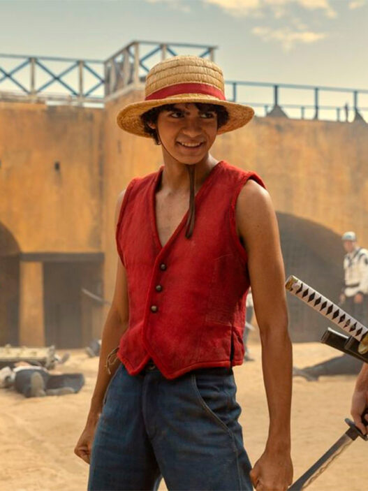 Nami, Luffy y Zoro en una escena de acción de la temporada 2 de One Piece en Netflix.