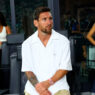 Lionel Messi luciendo un Rolex rosa durante el partido del Inter de Miami.