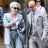 Stanley Tucci y Meryl Streep como Nigel y Miranda Priestly en el rodaje de El Diablo Viste de Prada 2 en Nueva York