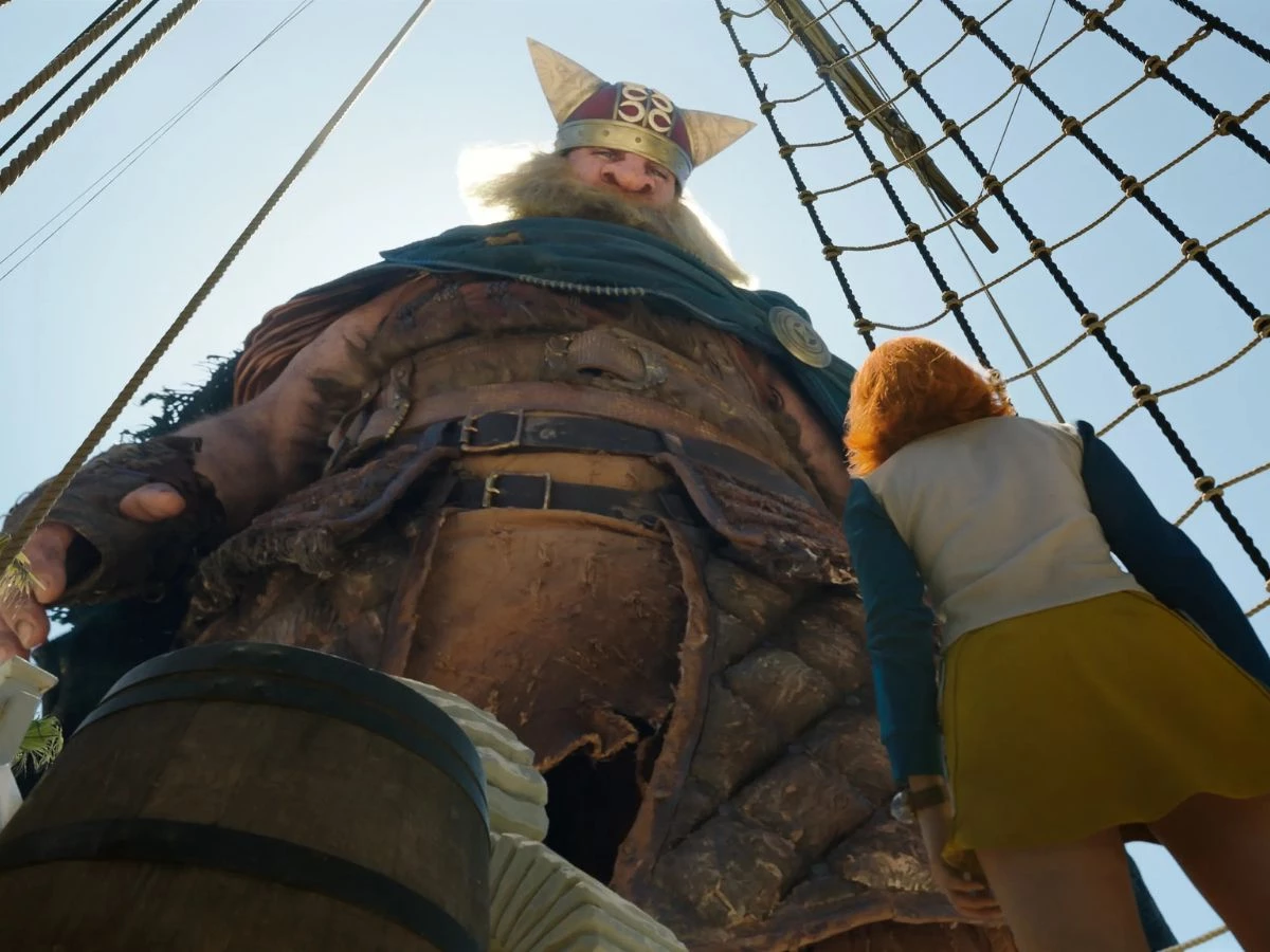  Nami frente a Brogy, el gigante de Little Garden, en One Piece T2 (Netflix).