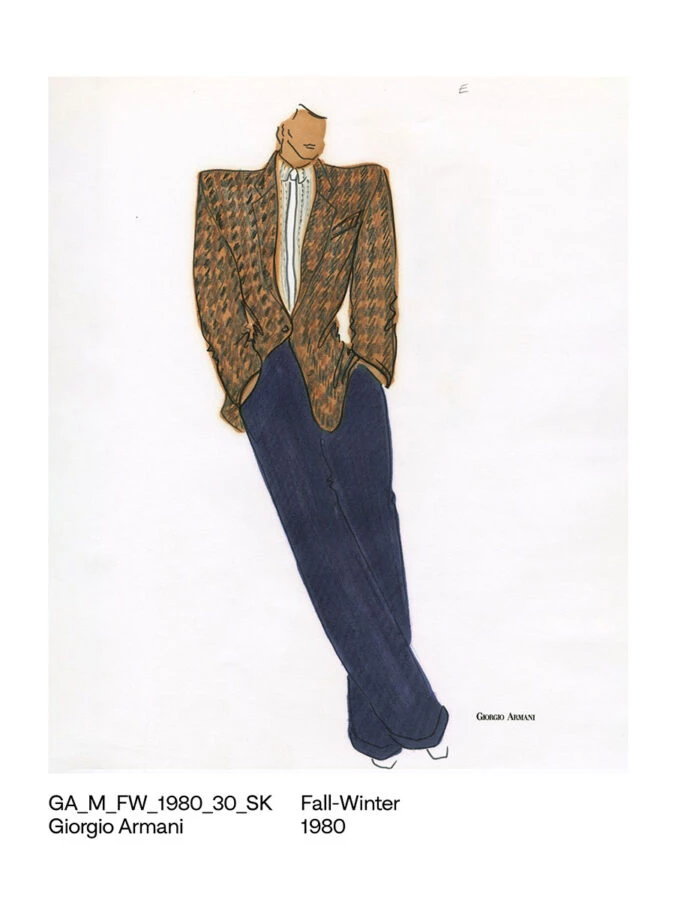 Boceto de Giorgio Armani para la colección otoño-invierno 1980.