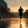 hombre haciendo running por la mañana temprano