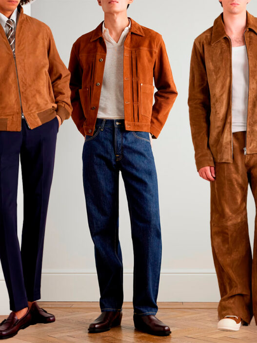 Ideas para combinar la chaqueta de ante marrón de hombre