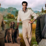 Tres looks Old Money para hombre con traje de tweed, jersey marinero y maxi abrigo, inspiración otoño 2025.
