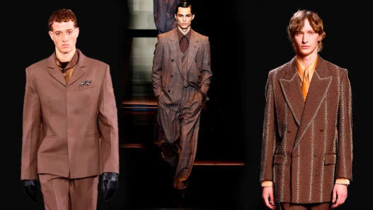 Diferentes formas de combinar el traje marrón de hombre