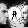 Enfrentamiento entre dos posibles actores para interpretar al nuevo James Bond sobre fondo del icónico cañón 007.