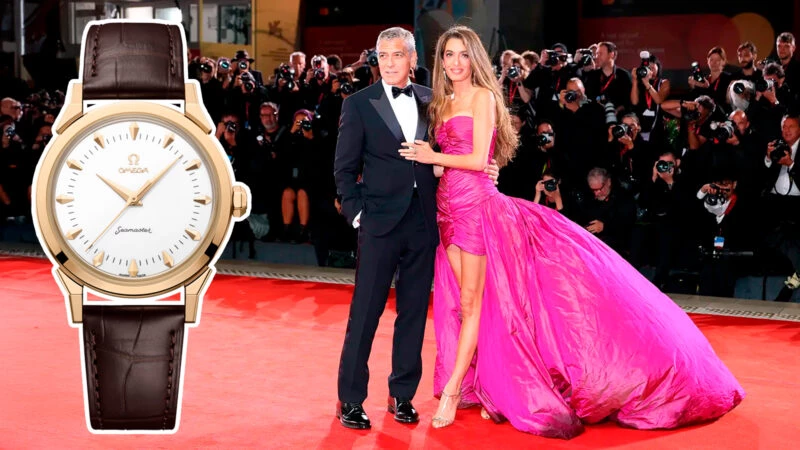 George Clooney posa junto a su mujer en la alfombra roja del 82º Festival Internacional de Cine de Venecia