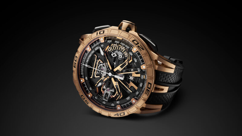 Reloj Roger Dubuis Excalibur Spider Flyback Chronograph 2025 en oro rosa con diseño