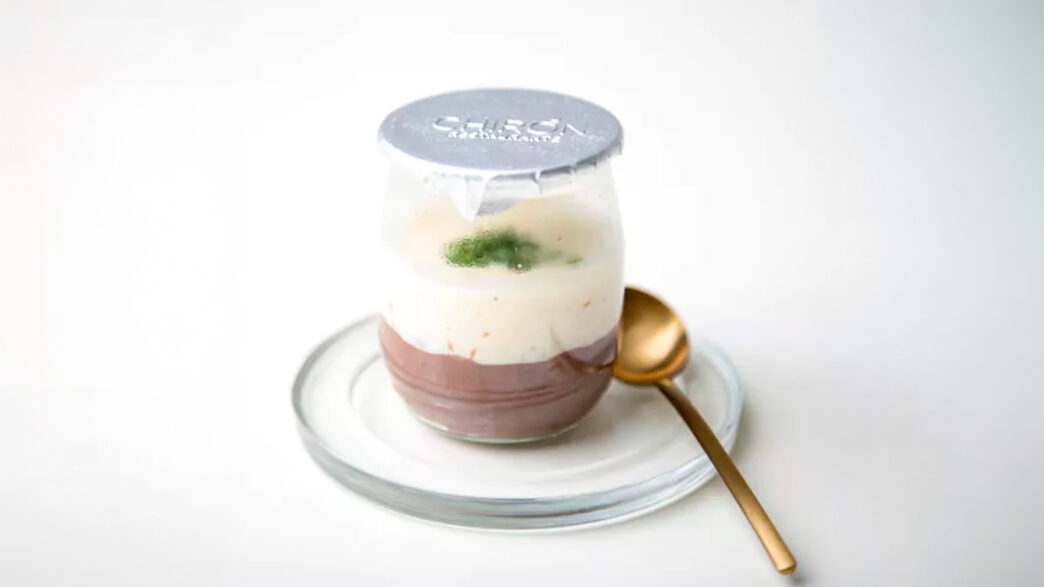 Yogur de morcilla del restaurante Chirón, uno de los platos más icónicos del menú degustación Tajo.