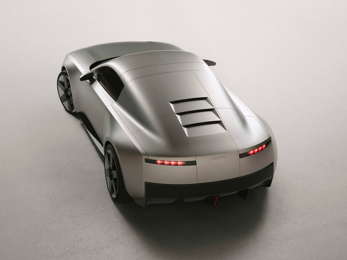 Parte trasera del Audi Concept C con superficies limpias y lamas horizontales