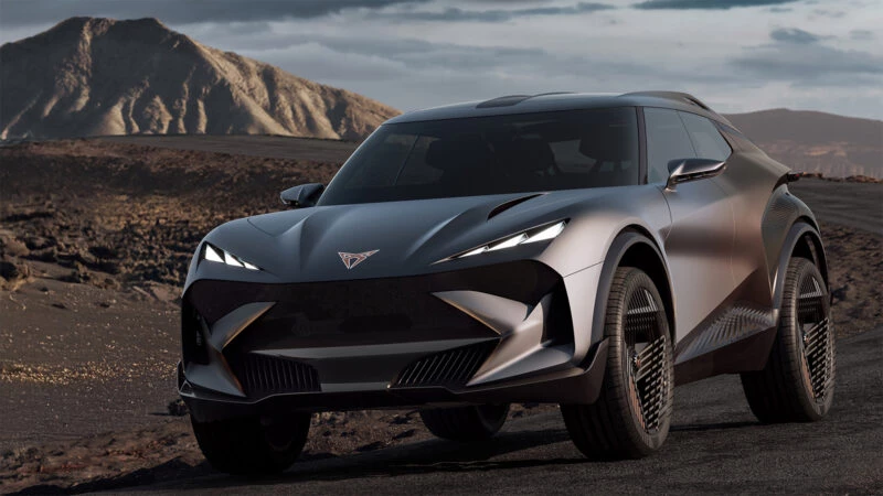 Cupra Tindaya 2025 frontal con inspiración volcánica en Fuerteventura