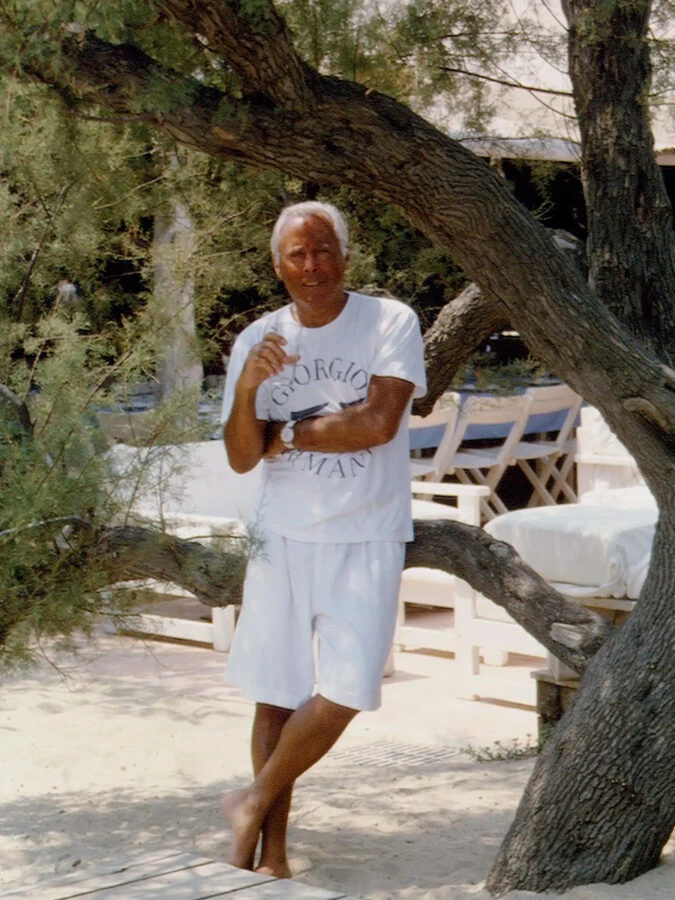 Armani en el Club 55 de Saint-Tropez, Francia, en 1994.