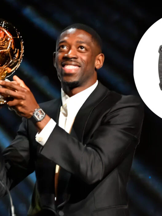 Ousmane Dembele con un reloj Richard Mille recogiendo el premio Balón de oro 2025