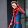 Tom Holland durante el rodaje de la película Spider-Man