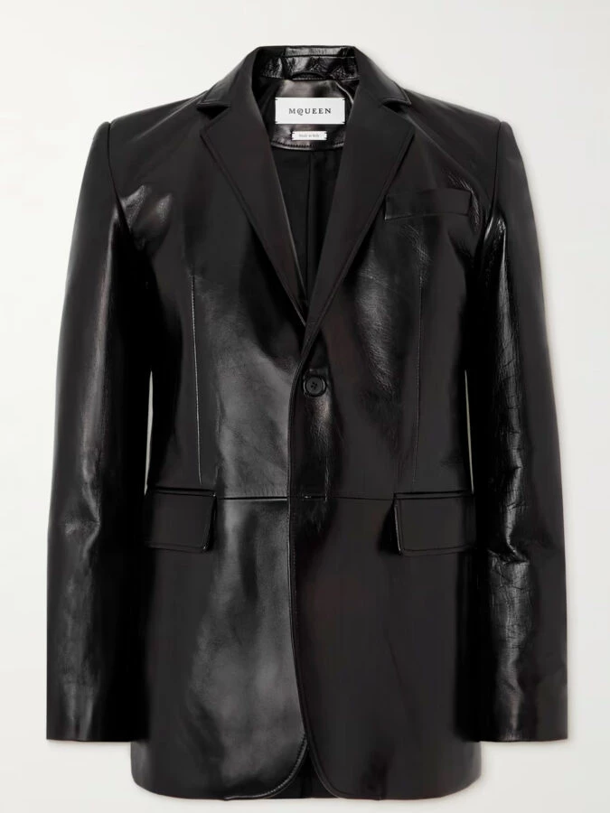 Chaqueta de cuero de Alexander McQueen