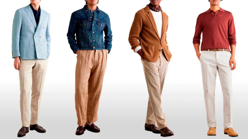 ideas de outfits para combinar el pantalón beige con diferentes estilos