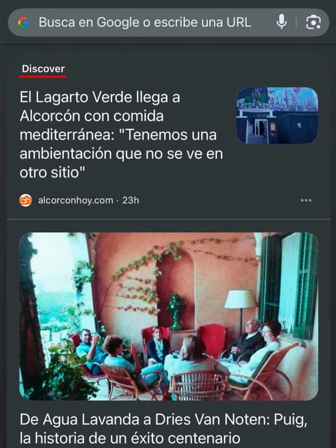 Ejemplo de qué es Google Discover