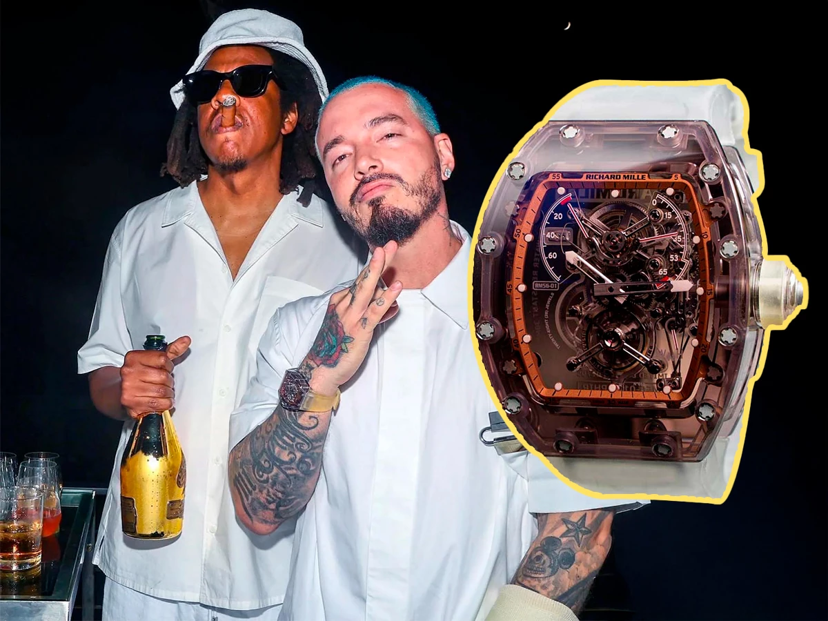 J Balvin con el Richard Mille RM056-01 Brown Sapphire en un evento privado.