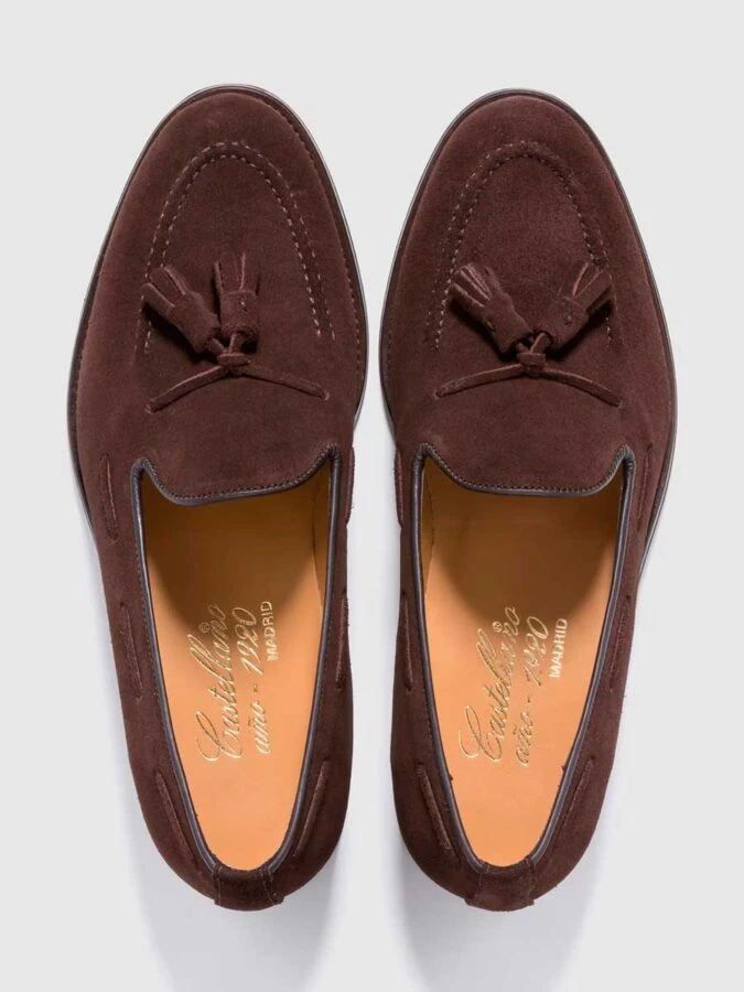 zapatos ante marrón hombre marca Castellanos