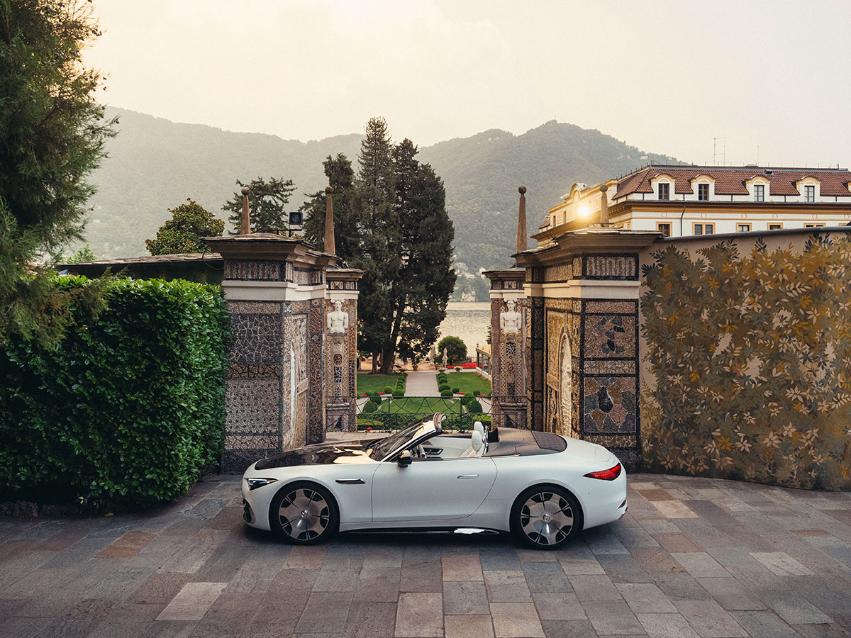 Mercedes-Maybach SL 680 Monogram Series White Ambience, fotografiado en Villa d’Este en el lago de Como