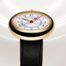 Reloj Louis Vuitton Monterey con caja de oro amarillo y esfera esmaltada Grand Feu blanca.