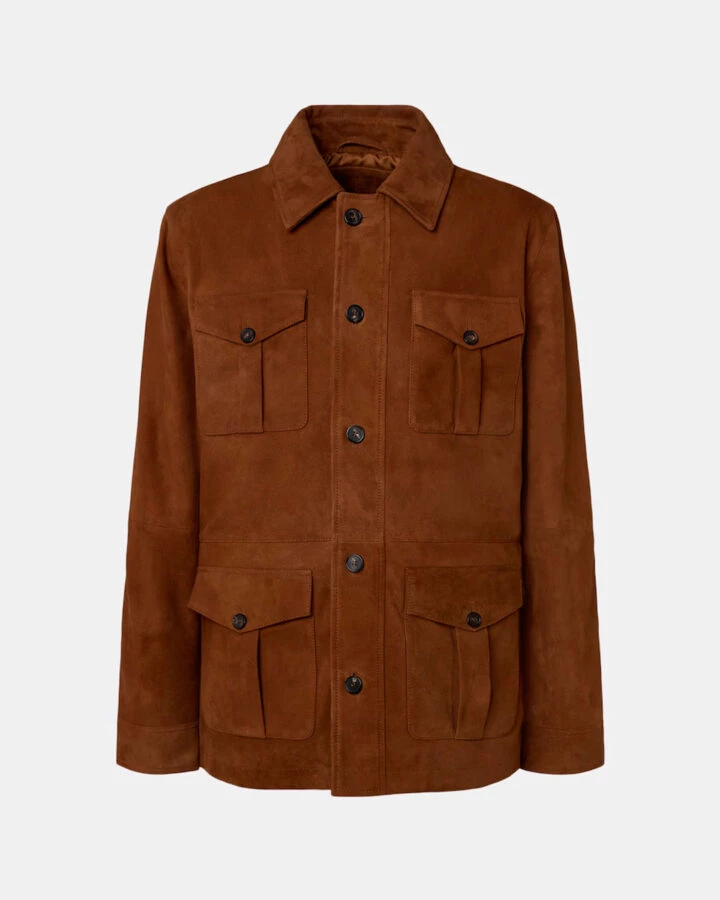 Chaqueta de ante marrón para hombre de la marca Lloyd´s