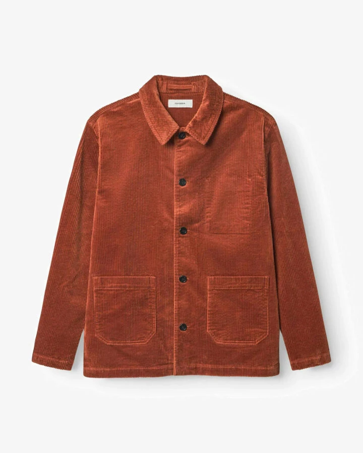 Chaqueta de pana color marrón anaranjado