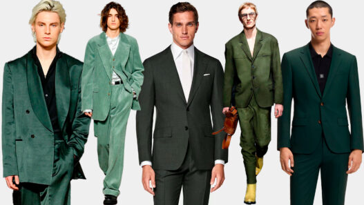 Ideas de estilo para vestir el traje verde de hombre este otoño 2025 según los desfiles de moda