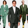 Ideas de estilo para vestir el traje verde de hombre este otoño 2025 según los desfiles de moda