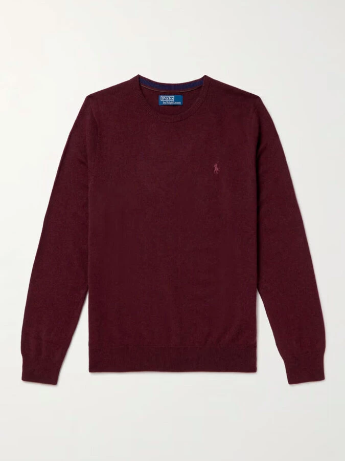 Jersey granate de Polo Ralph Lauren para hombre, perfecto para combinar en looks invernales con prendas neutras