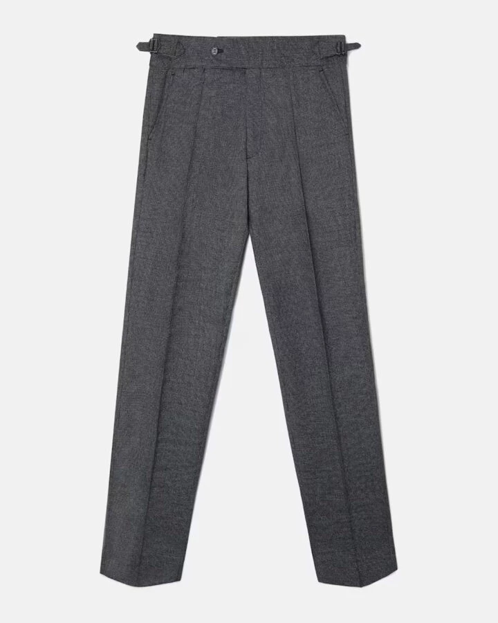 Pantalón de traje de hombre pata de gallo gris de la marca Silbon