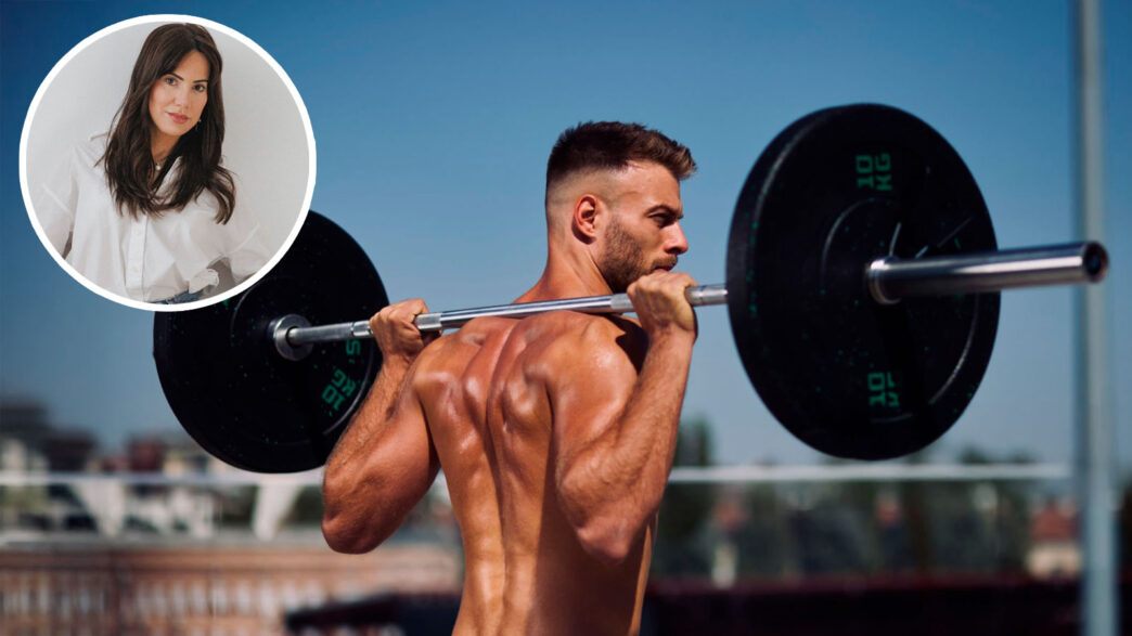 Hombre haciendo ejercicio de fuerza, imagen para ilustrar un artículo sobre suplementos que mejoran la testosterona según la nutricionista Isabel Viña