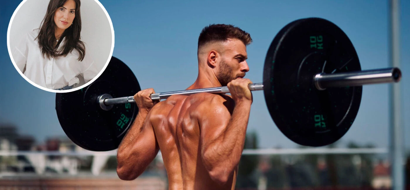 Hombre haciendo ejercicio de fuerza, imagen para ilustrar un artículo sobre suplementos que mejoran la testosterona según la nutricionista Isabel Viña