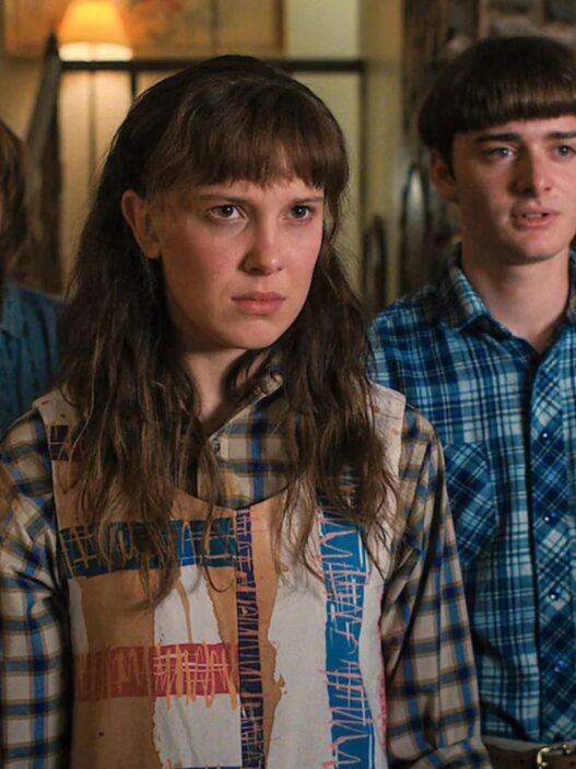 Escena de la serie Strangers Things en la que se ve a sus protagonistas