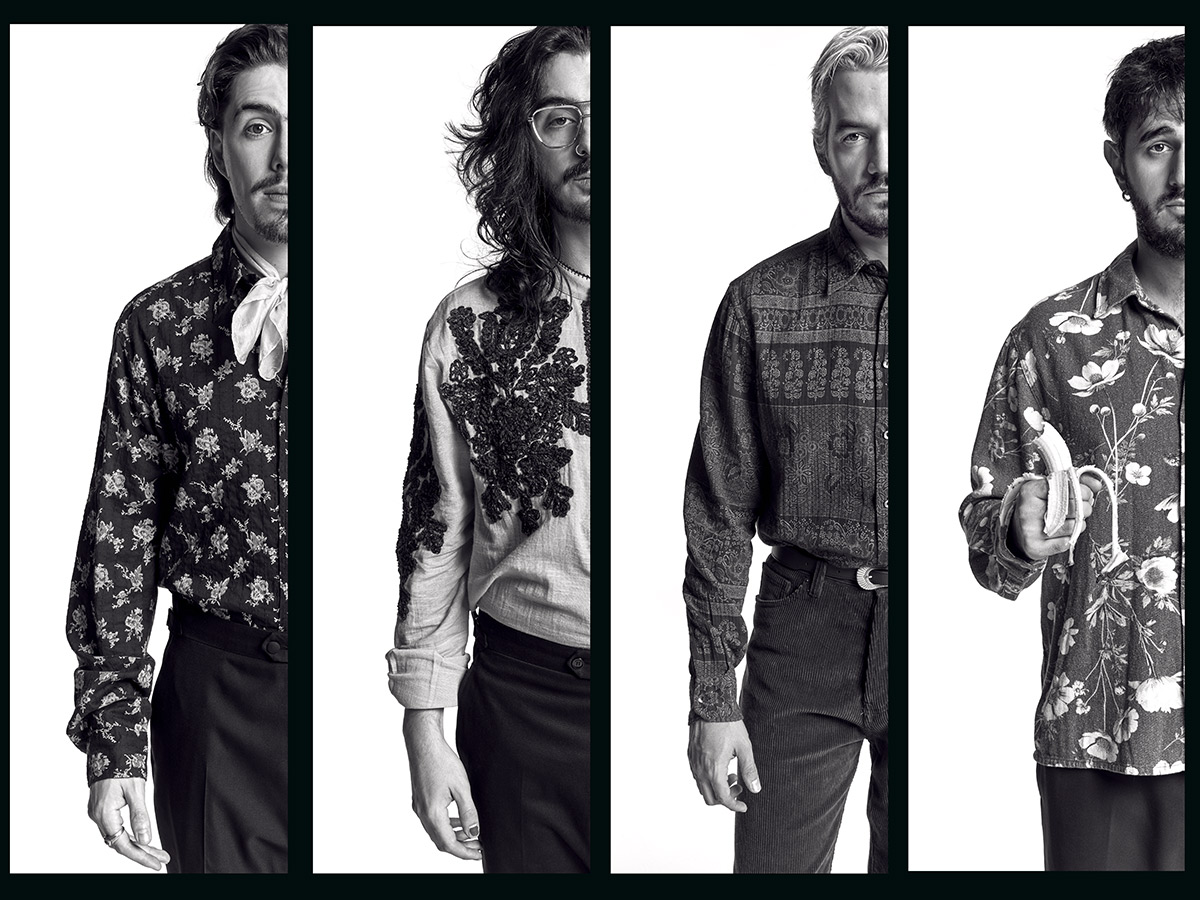 Los integrantes del grupo Morat posan en una sesión de fotos en blanco y negro para la revista Rísbel Magazine, tras ganar un Latin Grammy el pasado viernes 14 de nociembre de 2025