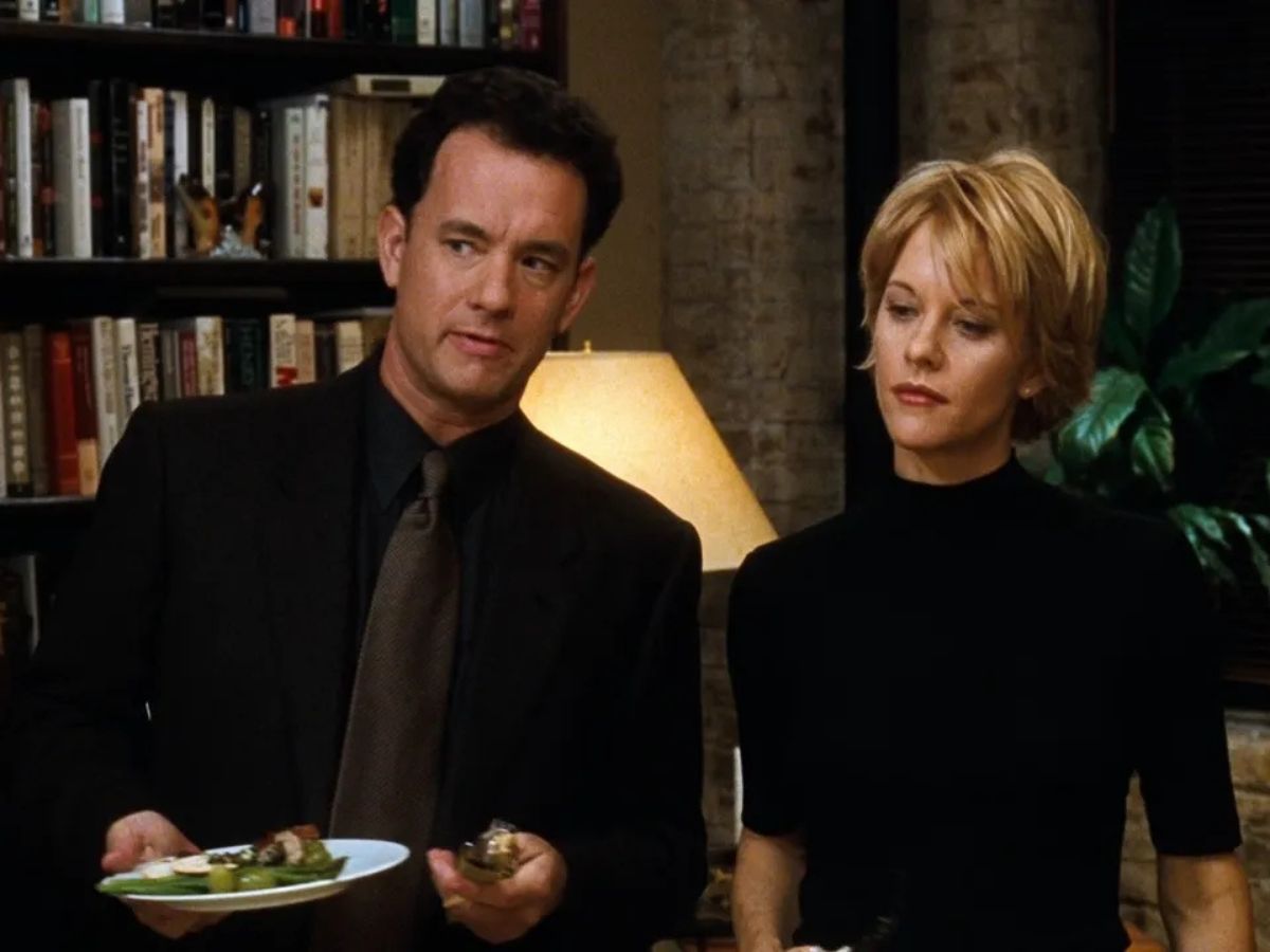 Tom Hanks y Meg Ryan en “Tienes un e-mail”, comedia romántica de los años 90