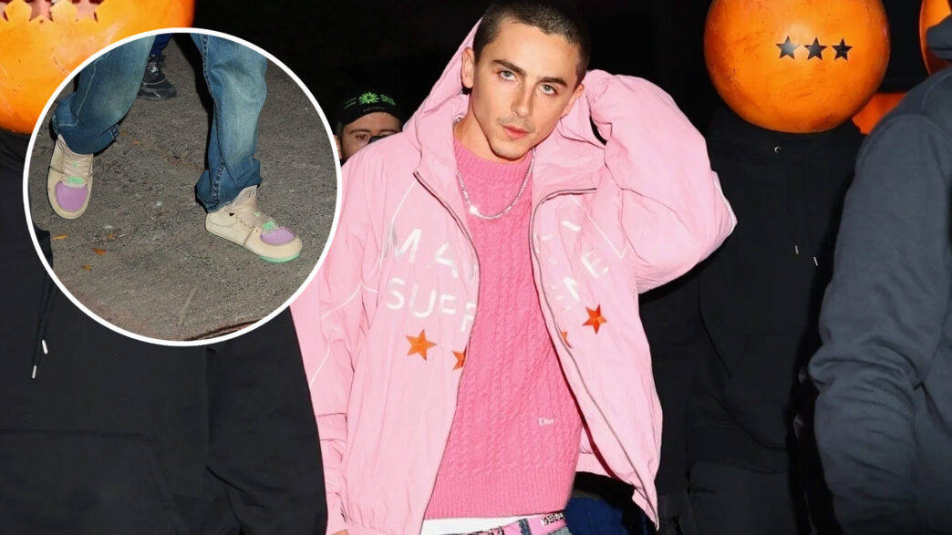 El actor Timothée Chalamet acudiendo a la pop up de Marty Supreme en Soho