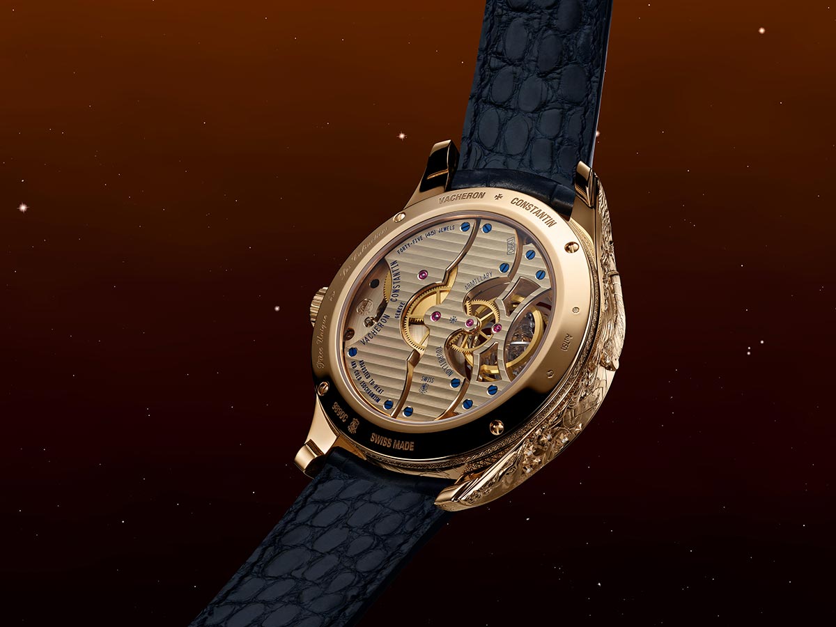 movimiento Calibre 1990 del reloj Vacheron Constantin Les Cabinotiers visto desde el fondo de la caja