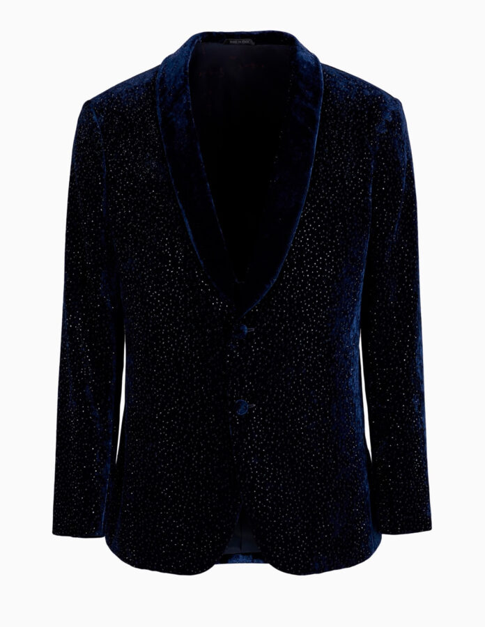 Chaqueta azul noche de lana técnica de Giorgio Armani.