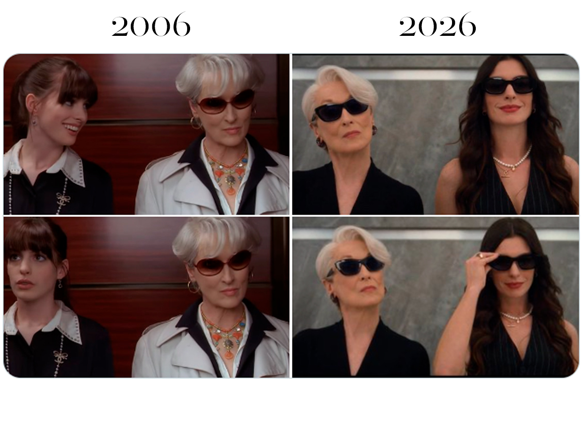 El diablo viste de Prada 1 vs El Diablo viste de Prada 2 escena ascensos