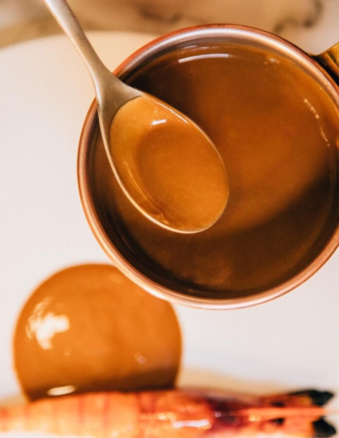 gamba roja con salsa Nantua del restaurante Faralá