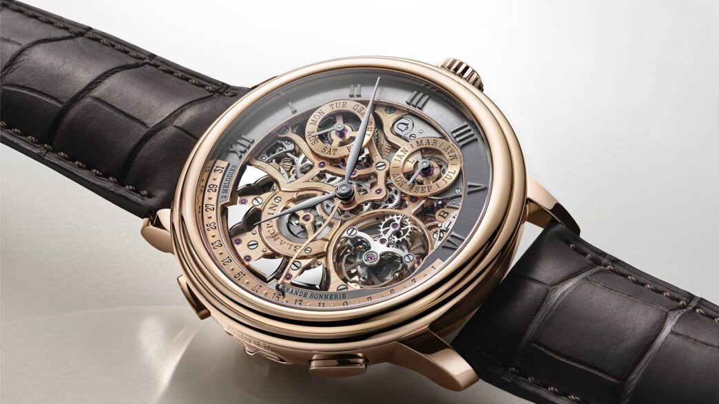 Blancpain Grande Double Sonnerie en oro rojo con esfera abierta y complicaciones visibles.