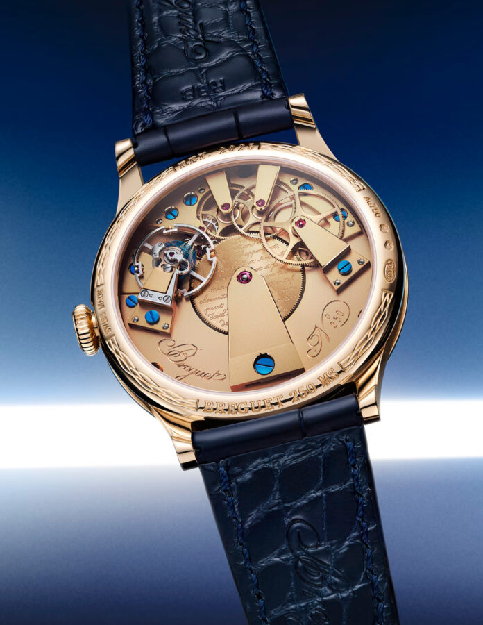 movimiento VS00 del reloj Breguet Classique Souscription 2025 visto a través del fondo de zafiro