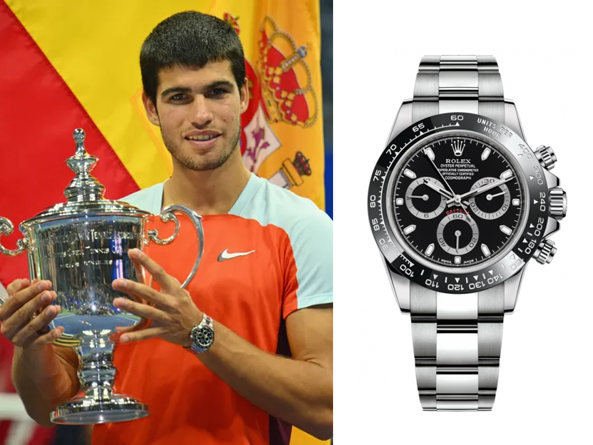 Carlos Alcaraz posa con la copa tras ganar el US Open de 2022.