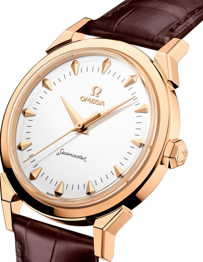 Detalle de la caja y esfera blanca del OMEGA Seamaster 37 mm Milano Cortina 2026