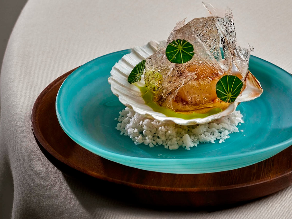 Plato del menú degustación del restaurante Quimbaya