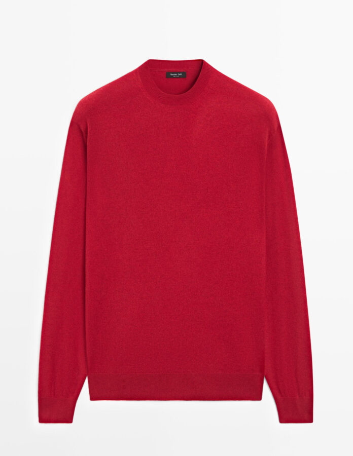 jersey rojo fuerte de lana y cashmere de la firma Massimo Dutti