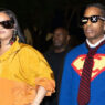 Rihanna y A$AP Rocky llegando al evento de Ray-Ban en Art Basel Miami con looks de Saint Laurent y Chanel.