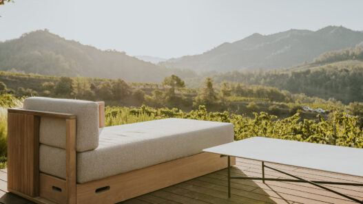 Terraza con vistas a los viñedos del Priorat en el Gran Hotel Mas d’en Bruno