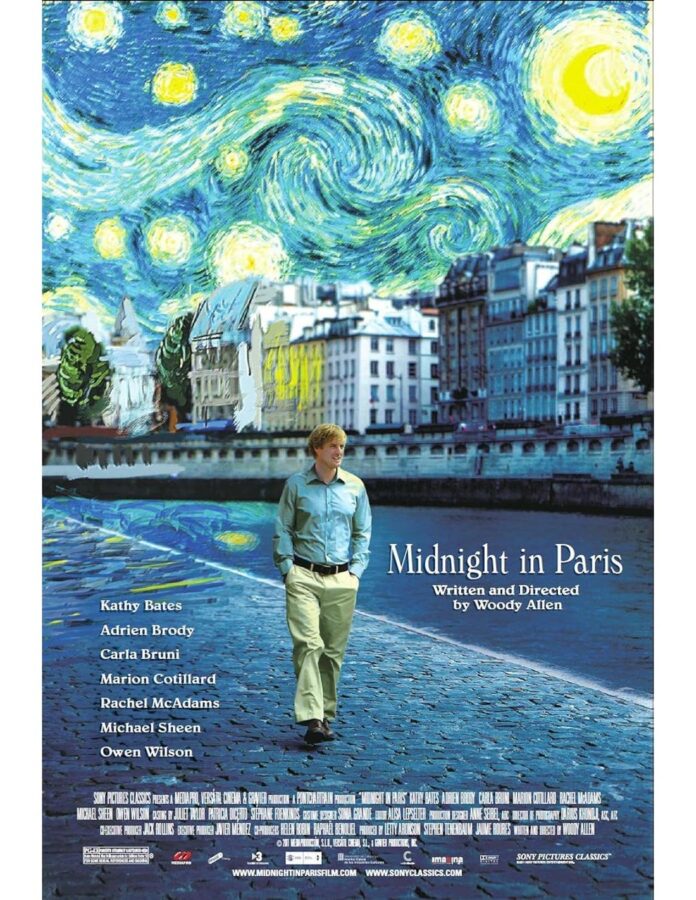 Poster de la película Midnight in Paris (2011) de Woody Allen, una de las películas favoritas de Quentin Tarantino.